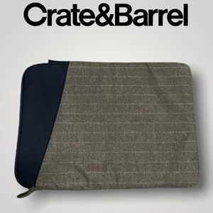 Crate & Barrel Charcoal Gray Angle Laptop Sleeve